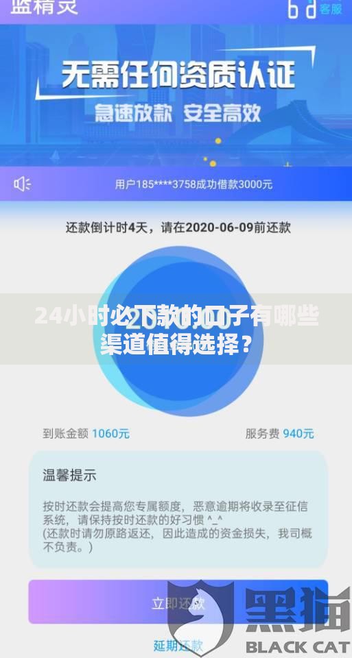 24小时必下款的口子有哪些渠道值得选择？