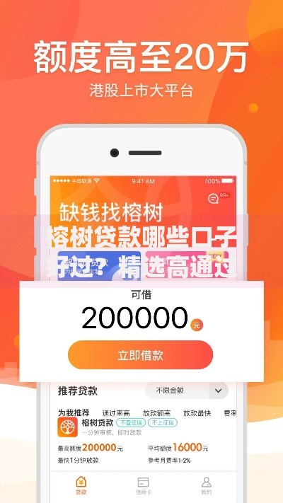 榕树贷款哪些口子好过？精选高通过率平台推荐