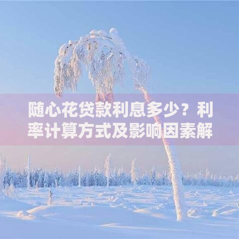 随心花贷款利息多少？利率计算方式及影响因素解析