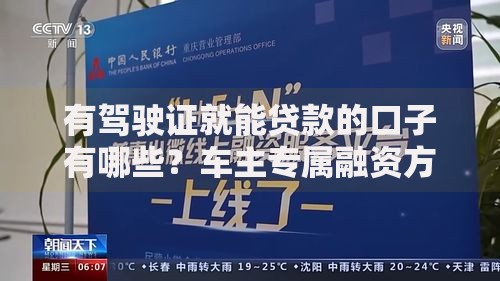 有驾驶证就能贷款的口子有哪些？车主专属融资方案解析