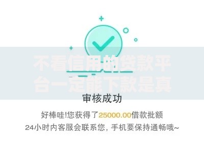 不看信用的贷款平台一定能下款是真的吗？