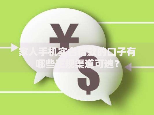 家人手机实名借款的口子有哪些正规渠道可选？