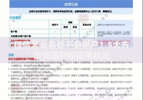 征信怎么看是不是黑户？5大方法快速判断信用状况