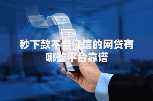 秒下款不查征信的网贷有哪些平台靠谱 秒下款不查征信的网贷有哪些平台靠谱