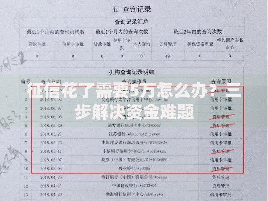 征信花了需要5万怎么办？三步解决资金难题