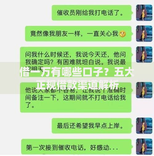 借一万有哪些口子？五大正规借款渠道解析