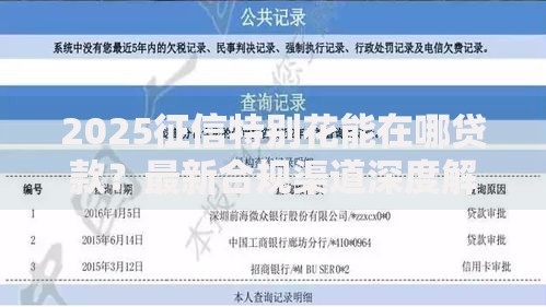 2025征信特别花能在哪贷款？最新合规渠道深度解析