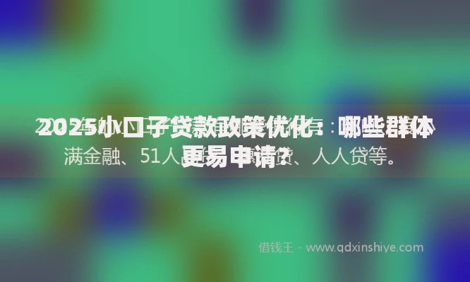 2025小口子贷款政策优化：哪些群体更易申请？