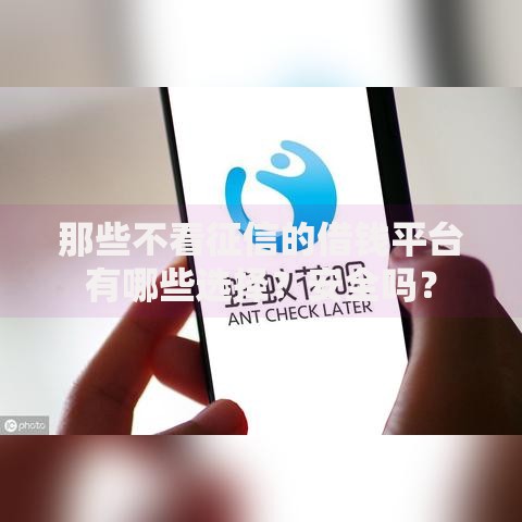 那些不看征信的借钱平台有哪些选择？安全吗？