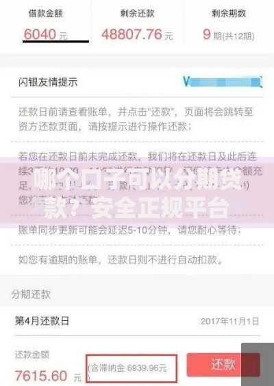 哪个口子可以分期贷款？安全正规平台选择指南