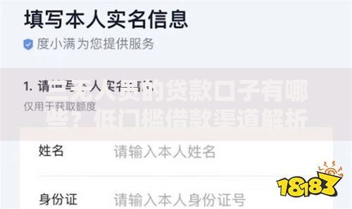 三无人员的贷款口子有哪些？低门槛借款渠道解析