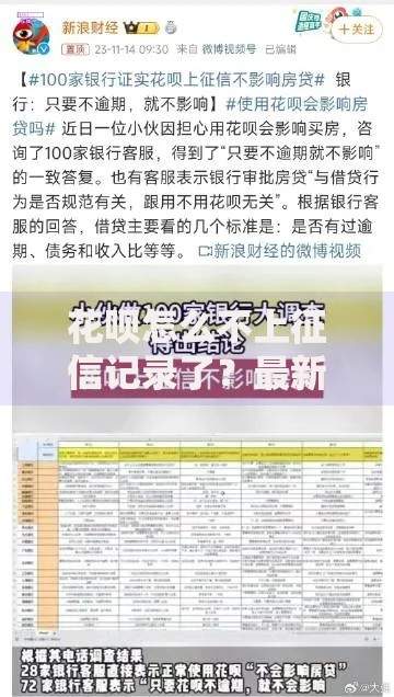 花呗怎么不上征信记录了?最新规则解析与影响分析 花呗怎么不上征信记录了?最新规则解析与影响分析