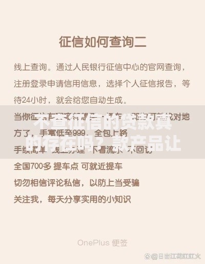 不查征信的贷款真的存在吗？款产品让你见证奇迹