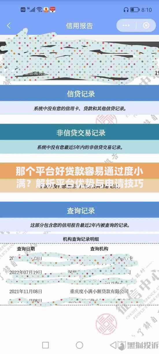 那个平台好贷款容易通过度小满？解析平台优势与申请技巧