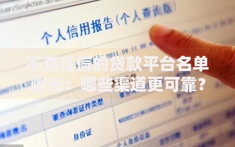不查征信的贷款平台名单曝光：哪些渠道更可靠？