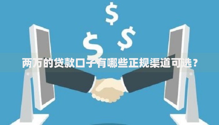 两万的贷款口子有哪些正规渠道可选？