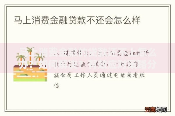 马上消费金融的贷款还不上怎么办？如何解决？有效应对策略分享