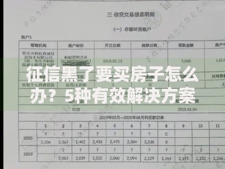 征信黑了要买房子怎么办？5种有效解决方案解析