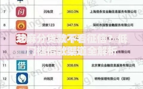 芝麻分贷款不看征信？低门槛借款渠道全解析