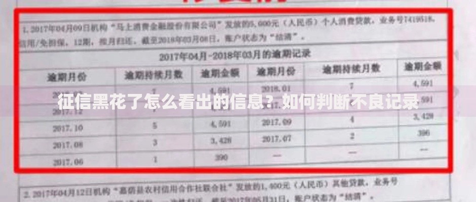 征信黑花了怎么看出的信息？如何判断不良记录
