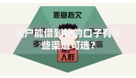 黑户能借到钱的口子有哪些渠道可选？