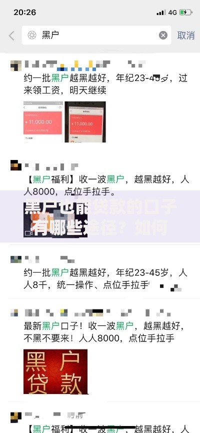 黑户也能贷款的口子有哪些途径？如何申请？