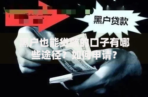 黑户也能贷款的口子有哪些途径？如何申请？