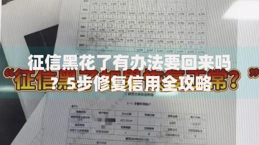 征信黑花了有办法要回来吗？5步修复信用全攻略