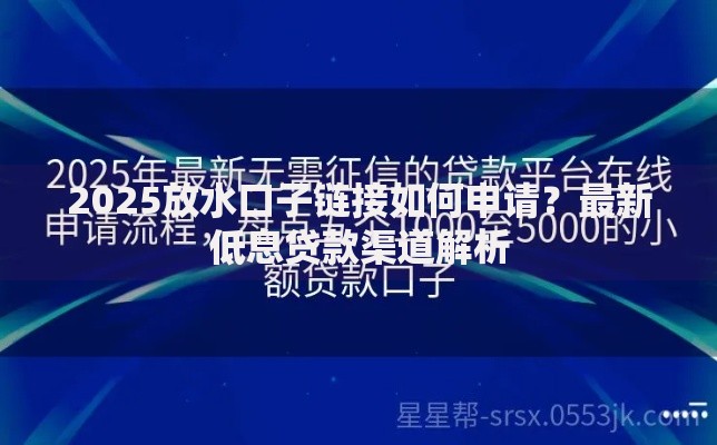 2025放水口子链接如何申请？最新低息贷款渠道解析