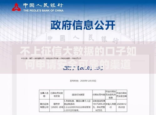 不上征信大数据的口子如何申请安全可靠的渠道