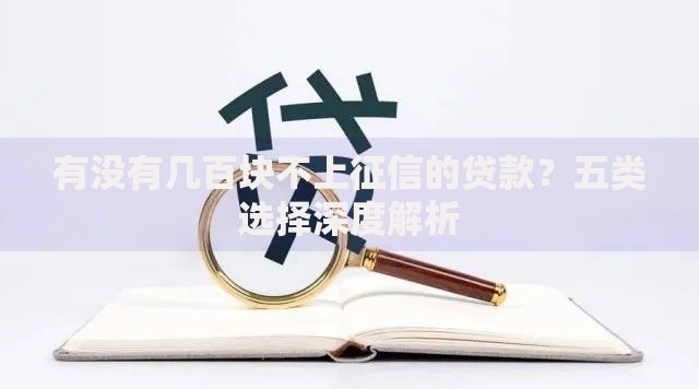 有没有几百块不上征信的贷款？五类选择深度解析