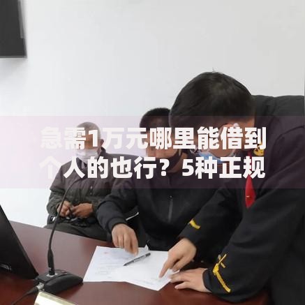 急需1万元哪里能借到个人的也行？5种正规渠道深度解析