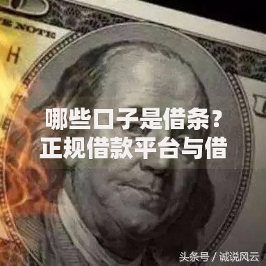 哪些口子是借条？正规借款平台与借条贷款渠道对比解析