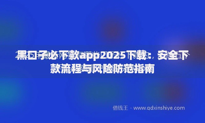 黑口子必下款app2025下载：安全下款流程与风险防范指南