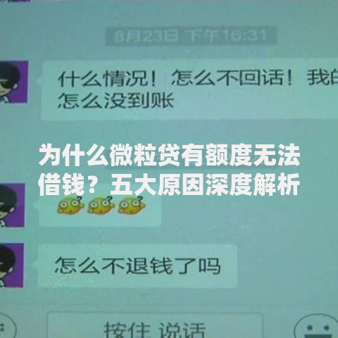 为什么微粒贷有额度无法借钱？五大原因深度解析