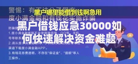 黑户借钱应急30000如何快速解决资金难题
