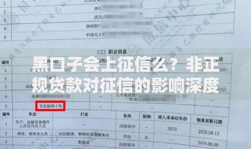 黑口子会上征信么？非正规贷款对征信的影响深度解析