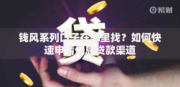 钱风系列口子在哪里找？如何快速申请低息贷款渠道