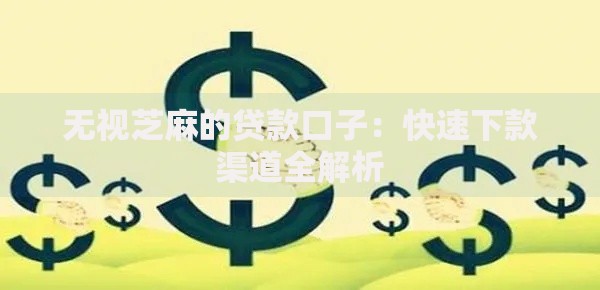 无视芝麻的贷款口子：快速下款渠道全解析