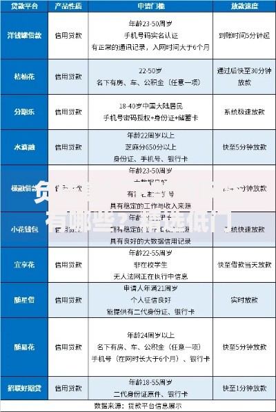 负债高好下款的网贷有哪些？精选低门槛平台推荐