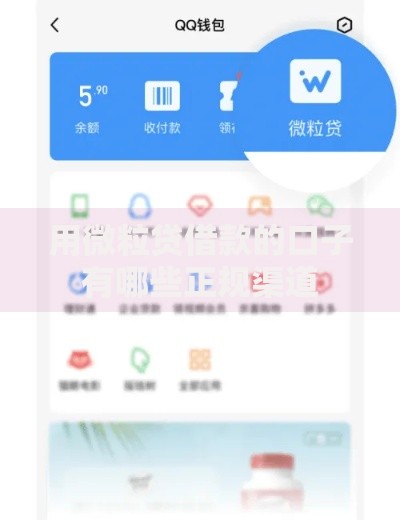 用微粒贷借款的口子有哪些正规渠道