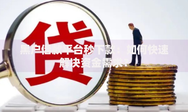 黑户借款平台秒下款：如何快速解决资金需求？
