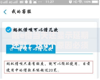 融e借当天还显示延期还款？这4个原因必须警惕