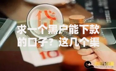 求一个黑户能下款的口子？这几个渠道或许能帮到你