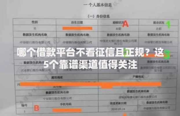 哪个借款平台不看征信且正规？这5个靠谱渠道值得关注
