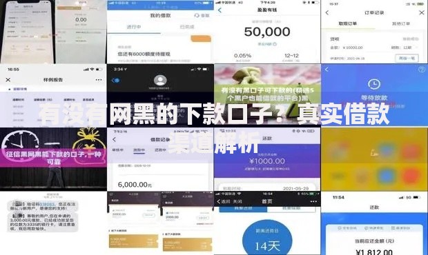 有没有网黑的下款口子？真实借款渠道解析