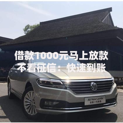 借款1000元马上放款不看征信：快速到账解决方案解析