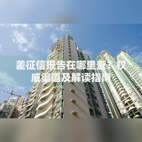 差征信报告在哪里查？权威渠道及解读指南