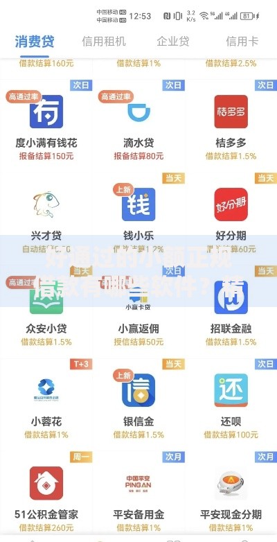 好通过的小额正规借款有哪些软件？精选正规平台推荐