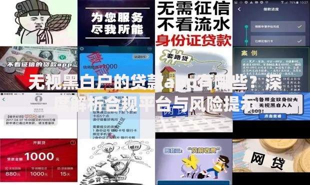 无视黑白户的贷款app有哪些？深度解析合规平台与风险提示